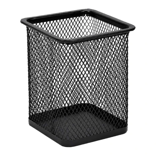 Porta canetas aramado quadrado preto 10cm