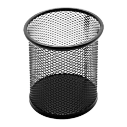 Porta canetas aramado redondo preto 10cm