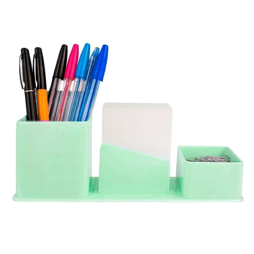 Porta canetas,clips e lembretes 03 em 01 acrilico verde Porta canetas,clips e lembretes 03 em 01 acrilico verde