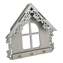 Porta chaves MDF casinha com 03 lugares sortido