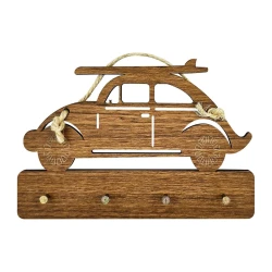 Porta chaves MDF fusca com 04 lugares sortido