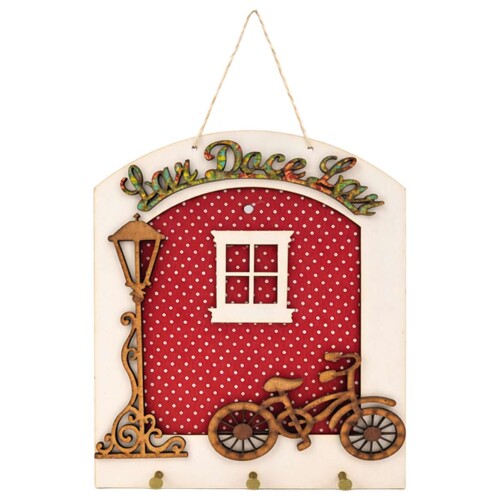 Porta chaves de mdf com 03 lugares sortidos Porta chaves de mdf com 03 lugares sortidos
