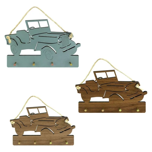 Porta chaves de mdf jeep com 04 lugares sortidos