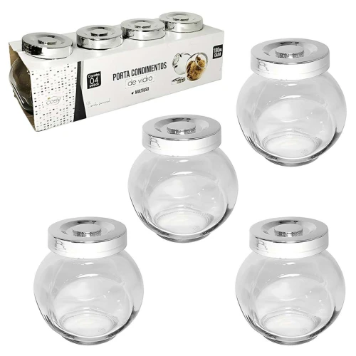 Porta condimentos de vidro 4 peças 180ml