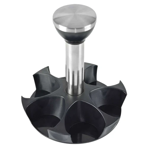 Porta condimentos vidro com 06 unidades suporte de inox Novo Século