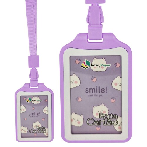 Porta crachá cartão em PP 11,5x07cm sortida Interponte