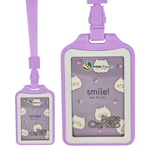 Porta crachá cartão em PP 11,5x07cm sortida Interponte