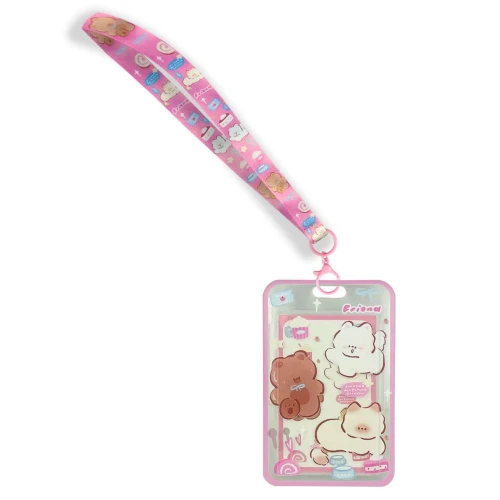 Porta cracha e cartão plástico decorado 54mmx90mm