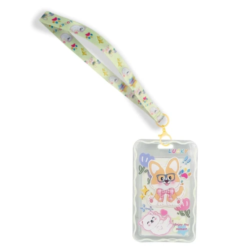 Porta cracha e cartão plástico decorado 54mmx90mm