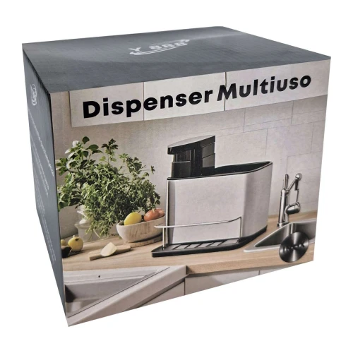 Porta detergente/bucha inox dosador 9847