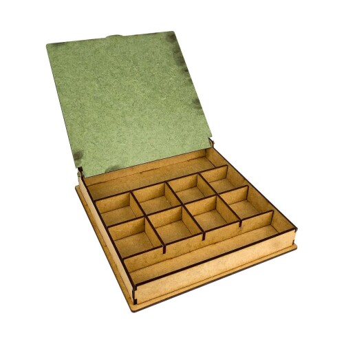 Porta jóias caixa de mdf com divisórias 21x21x3cm sortidos