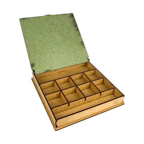 Porta jóias caixa de mdf com divisórias 21x21x3cm sortidos