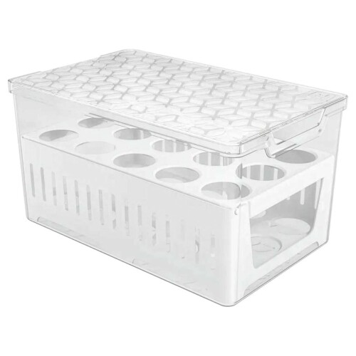 Porta ovos de acrilico para 30 ovos com Tampa cristal