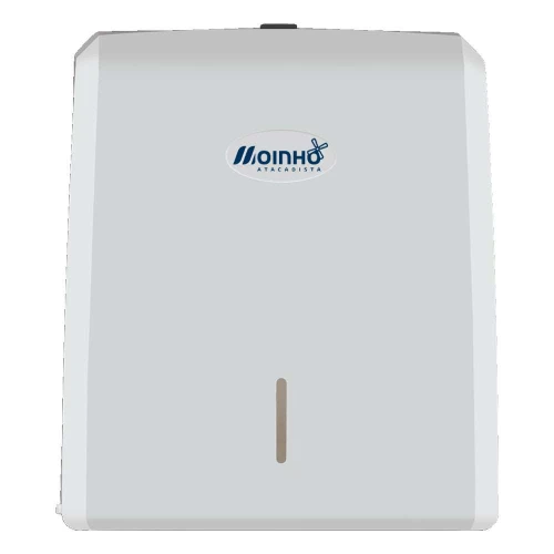Porta papel toalha interfolhas branco com logo Moinho Porta papel toalha interfolhas branco com logo Moinho