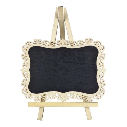 Porta recado madeira com tripé e moldura decorada 20x27cm Brilha Festa