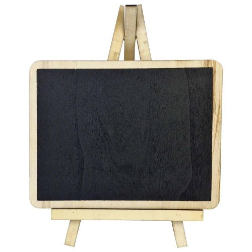 Porta recado madeira com tripé e moldura lisa 15x20cm Brilha Festa