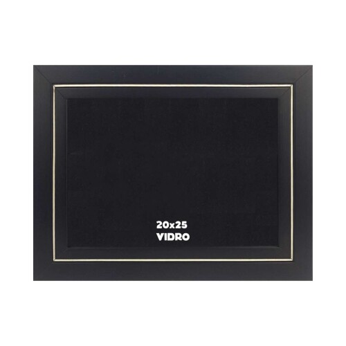 Porta retrato 20x25 madeira vidro preto e branco