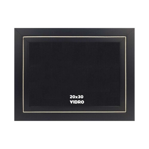 Porta retrato 20x30 madeira vidro preto e branco