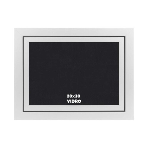 Porta retrato 20x30 madeira vidro preto e branco