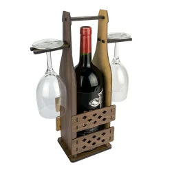 Porta taça e garrafa de mdf decoração 37x26x11cm