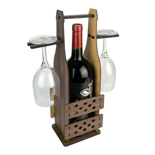 Porta taça e garrafa de mdf decoração 37x26x11cm