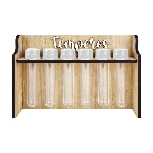 Porta temepros MDF com 06 tubetes sortido