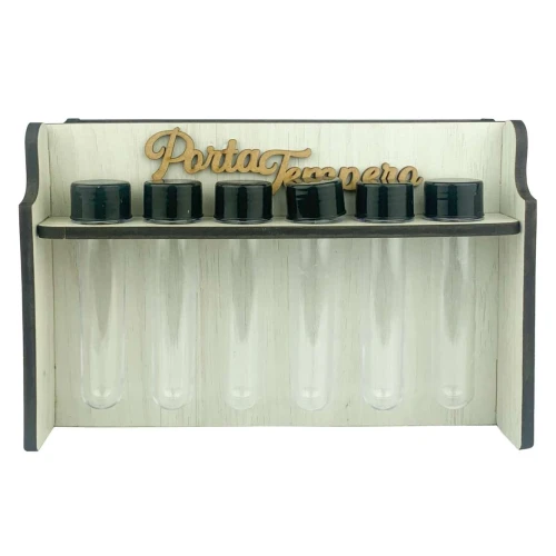 Porta temperos MDF com 06 tubetes sortidos