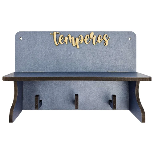 Porta temperos MDF com ganchos para pendurar sortido