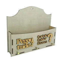 Portas chaves/objetos mdf com 03 lugares sortidos