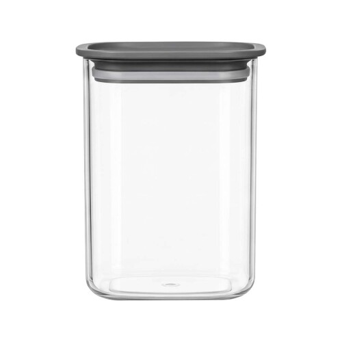 Pote acrílico hermético 1000ml cinza Vaeso Pote acrílico hermético 1000ml cinza Vaeso