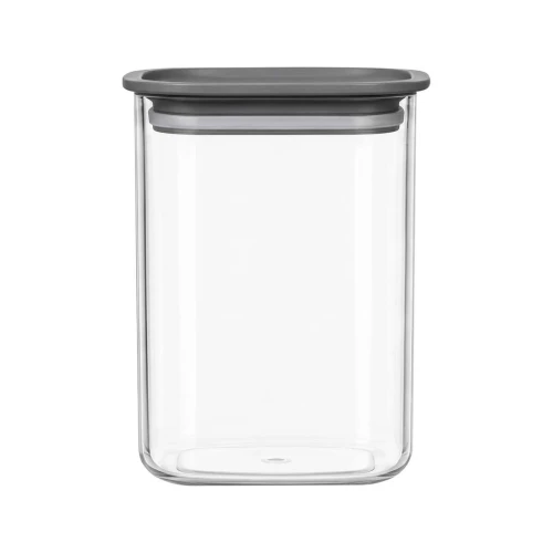 Pote acrílico hermético 1000ml cinza Vaeso