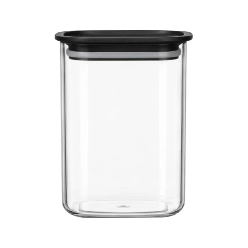 Pote acrílico hermético 1000ml preto Vaeso Pote acrílico hermético 1000ml preto Vaeso