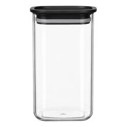 Pote acrílico hermético 1500ml preto Vaeso