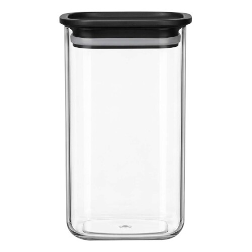 Pote acrílico hermético 1500ml preto Vaeso Pote acrílico hermético 1500ml preto Vaeso