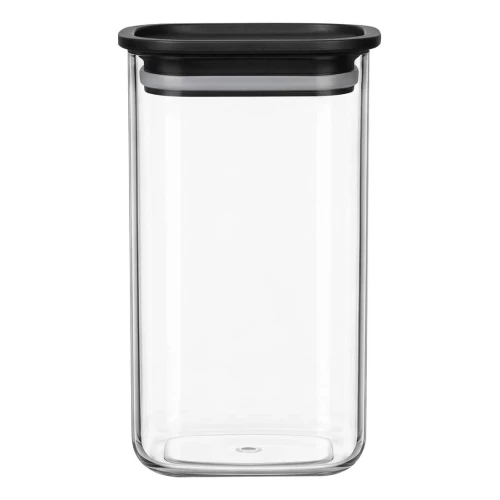 Pote acrílico hermético 1500ml preto Vaeso