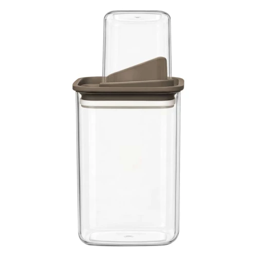 Pote acrílico hermético com dosador 1000ml avelã Vaeso Pote acrílico hermético com dosador 1000ml avelã Vaeso