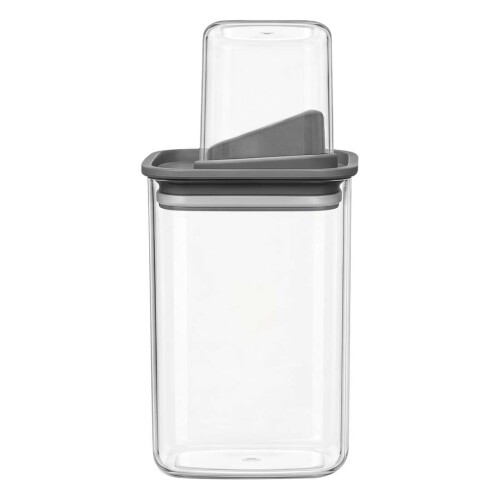 Pote acrílico hermético com dosador 1000ml cinza Vaeso Pote acrílico hermético com dosador 1000ml cinza Vaeso