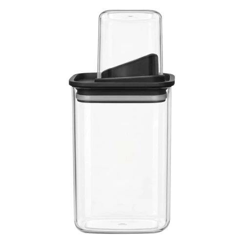 Pote acrílico hermético com dosador 1000ml preto Vaeso Pote acrílico hermético com dosador 1000ml preto Vaeso