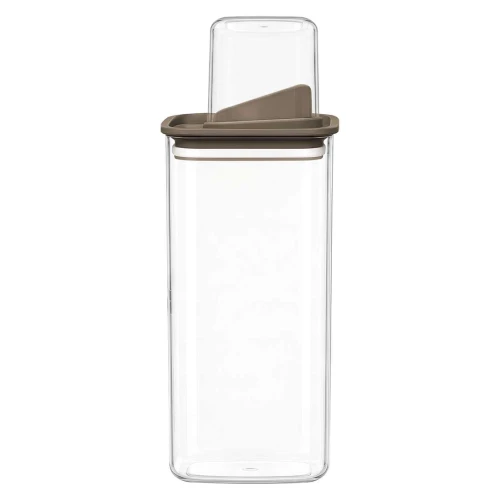 Pote acrílico hermético com dosador 1500ml avelã Vaeso Pote acrílico hermético com dosador 1500ml avelã Vaeso