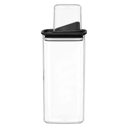 Pote acrílico hermético com dosador 1500ml preto Vaeso