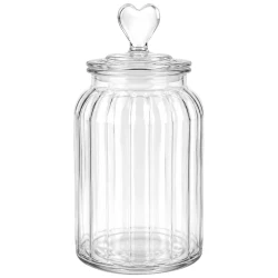 Pote de vidro hermético decorado 1350ml