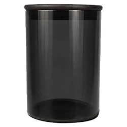 Pote de vidro hermético fume 1200ml tampa bambu