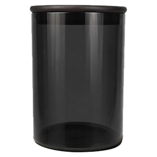 Pote de vidro hermético fume 1200ml tampa bambu