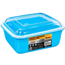 Pote plástico 4 litros quadrado versátil colorido