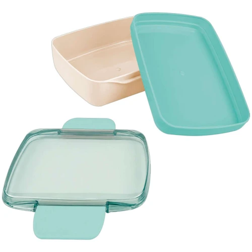 Pote plástico com 2 divisórias e com trava 1250ml Tiffany Vaeso