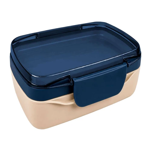 Pote plástico com 2 divisórias e com trava 1250ml azul escuro Vaeso Pote plástico com 2 divisórias e com trava 1250ml azul escuro Vaeso