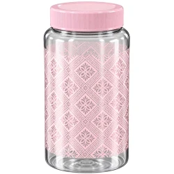 Pote plástico decorado persa 1450ml Rosa 3420 (v)