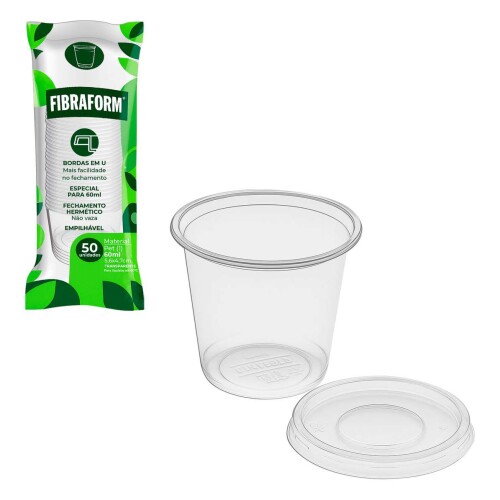 Pote plástico delivery para molho 30ml com 50 unidades F695 Fibraform