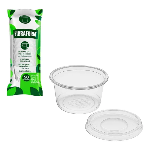 Pote plástico delivery para molho 30ml com 50 unidades F697 Fibraform