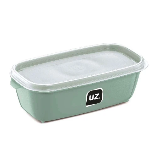 Pote plástico retangular multiuso verde menta 1500ml Uz. Utilidades